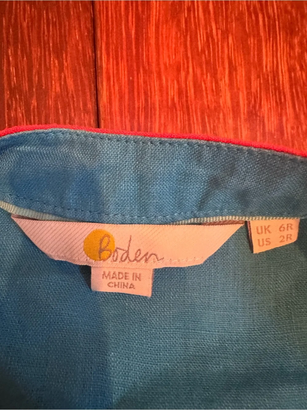 Boden Bright Blue linen swim cover up size 2 VGUC - Picture 2 of 4